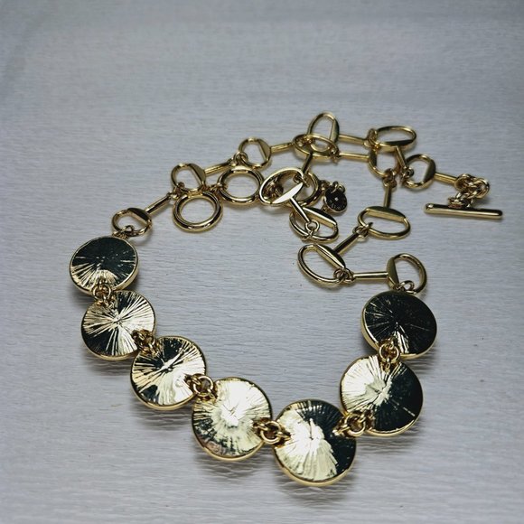 TALBOTS Tigers Eye Gold Tone Statement Necklace Semi Precious Stone - Picture 8 of 8